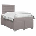 vidaXL Posteľ boxspring s matracom Sivohnedá 120 x 200 cm Látka