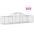 vidaXL Oblúkový gabionový kôš 25 ks 200x50x40/60 cm pozinkované železo