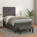 vidaXL Boxspring posteľ s matracom sivá 90x200 cm umelá koža