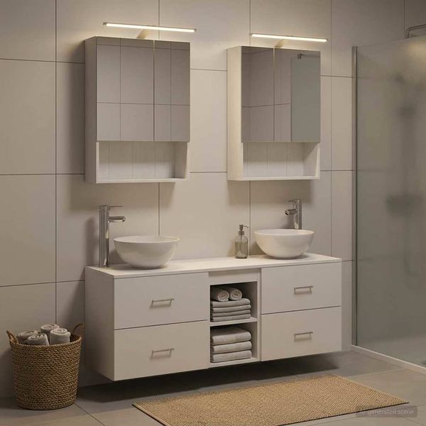 vidaXL Set kabinetov do kúpeľne 5 pcs Biela 50 x 14,5 x 70 cm