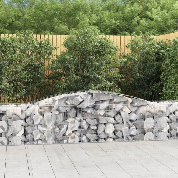 vidaXL Oblúkový gabionový kôš 25 ks 400x50x60/80 cm pozinkované železo