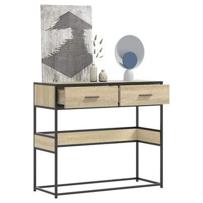 vidaXL Konzolový stolík dub sonoma 90x35x80 cm kompozitné drevo