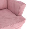 vidaXL Kreslo wingback s podnožkou ružové zamatové
