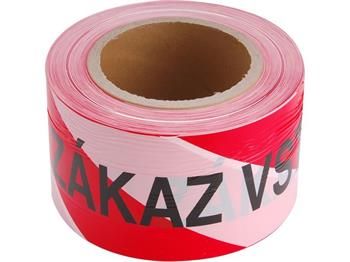 Páska výstražná červeno-biela ZÁKAZ VSTUPU, 75mm x 250m, PE EXTOL-CRAFT