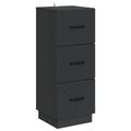 vidaXL Zásuvkový kabinet 33 x 34,5 x 87 cm Kompozitné drevo Čierna