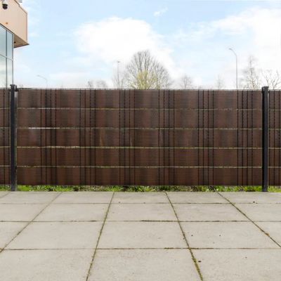vidaXL Balkónové zásteny 10 ks hnedo-čierne 255x19 cm polyratan