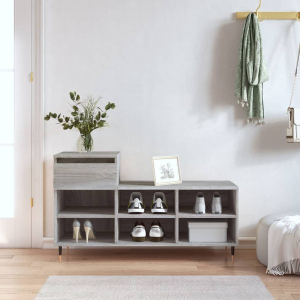 vidaXL Botník sivý dub sonoma 102x36x60 cm spracované drevo