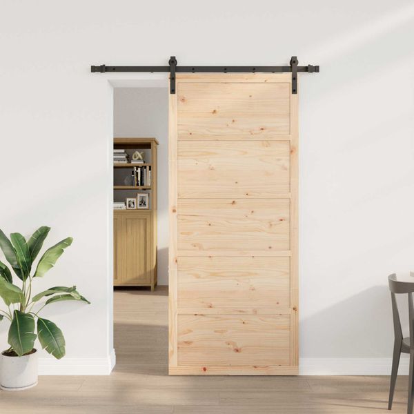 vidaXL Posuvné dvere Prírodná 80 x 208 cm Borovicový masív