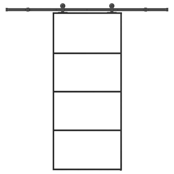 vidaXL Posuvné dvere s kovaním ESG sklo a hliník 90x205 cm