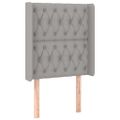 vidaXL Čelo postele so záhybmi bledosivé 83x16x118/128 cm látka