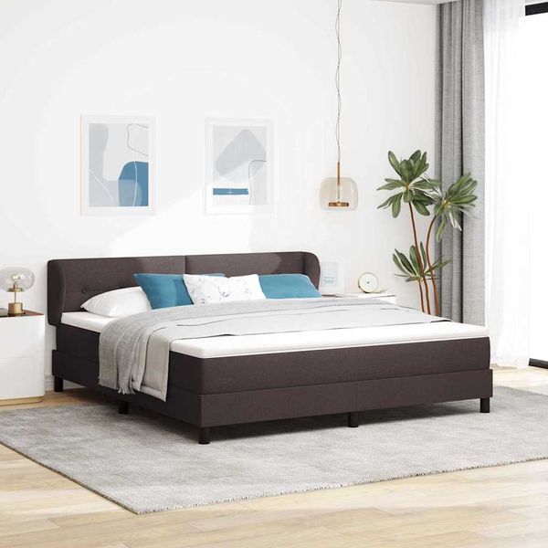 vidaXL Posteľ s pružinovým rámom Tmavohnedá 180 x 200 cm látka