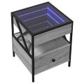 vidaXL Konferenčný stolík s nekonečnými LED sivý sonoma 40x40x51 cm