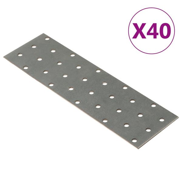 vidaXL Dierované plechy 40 ks 2 mm 200x60 mm pozinkovaná oceľ
