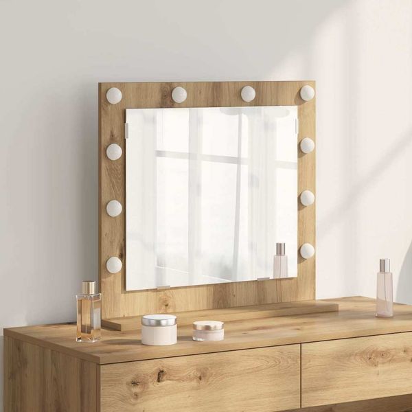 vidaXL Toaletné zrkadlo Sonoma dub 60 x 55 x 18 cm Obdĺžnikový