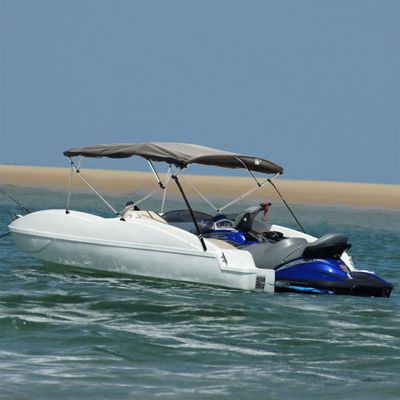 vidaXL Strieška Bimini so 4 oblúkmi a stenami 243x(170-182)x137 cm