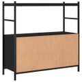 vidaXL Knižnica čierna 80x30x78,5 cm kompozitné drevo a železo