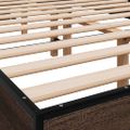 vidaXL Posteľný rám hnedý dub 120x200 cm kompozitné drevo a kov
