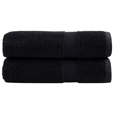 vidaXL Prémiové utierky na ruky SOLUND 2 ks čierne 50x100 cm 600 g/m²