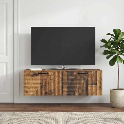 vidaXL Nástenná TV skrinka Nástenný Staré drevo 98 x 31 x 30 cm