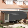 vidaXL Sklopná markíza Antracit 450 × 300 cm Polyester a hliník