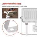 LED reflektor GLARO EMOS ZS2324W s pohybovým čidlom, 20 W, biely, IP54, 2000 lm, neutrálny biely