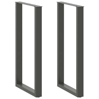 vidaXL Nohy barového stola v tvare U, 2 ks, antracitové, 60 x (110-111) cm, oceľ