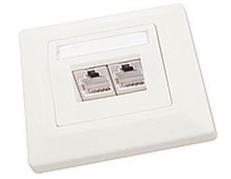 Solarix - zásuvka CAT5E STP 2 x RJ45 pod omietku biela