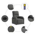 vidaXL Masážne kreslo s polohovacím mechanizmom, tmavosivá látka z mikrovlákna