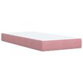vidaXL Posteľ boxspring s matracom Ružová 90 x 190 cm Zamat