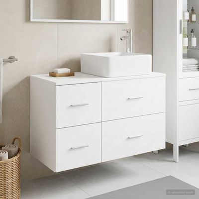 vidaXL Sada kúpeľňového nábytku 2 pcs Biela Kompozitné drevo