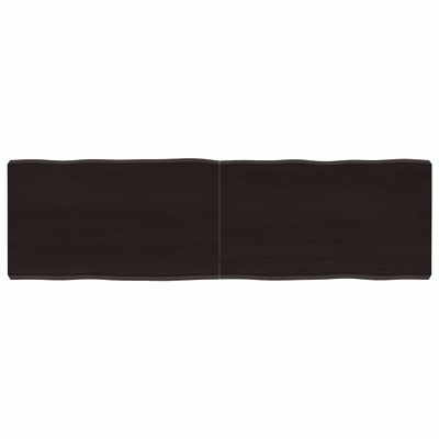 vidaXL Stolová doska tmavohnedá 140x40x(2-6)cm ošetrený masív hrany