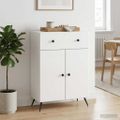 vidaXL Servírovacia skriňa Biela s vysokým leskom 66 x 34,5 x 90 cm