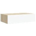 vidaXL Zásuvkové police nástenné 2 ks dubové a biele 40x23,5x10 cm MDF