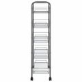 vidaXL Kuchynský vozík s 5 poschodiami sivý 46x26x105 cm železný