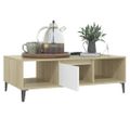 vidaXL Konferenčný stolík, biela+sonoma 103,5x60x35cm kompozitné drevo