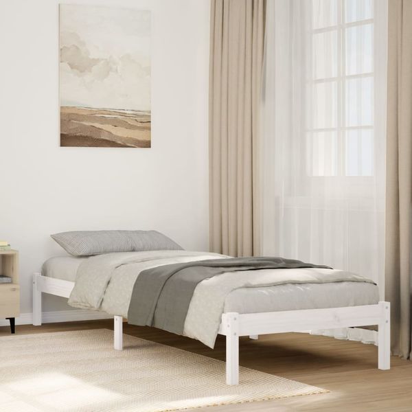 vidaXL Extra dlhá posteľ bez matraca biela 90x220 cm masívna borovica