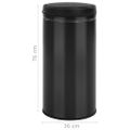 vidaXL Automatický odpadkový kôš, senzor 70 l, uhlíková oceľ, čierny