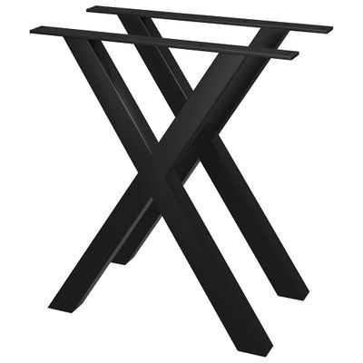vidaXL Stolové nohy na jedálenský stôl 2 ks, rám v tvare X 60x72 cm