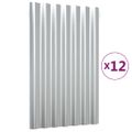 vidaXL Strešné panely 12 ks pozinkovaná oceľ strieborné 60x36 cm