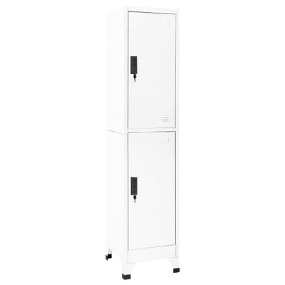 vidaXL Uzamykacia skriňa biela 38x45x180 cm oceľová