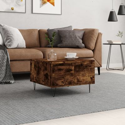 vidaXL Konferenčný stolík dymový dub 55x55x36,5 cm spracované drevo
