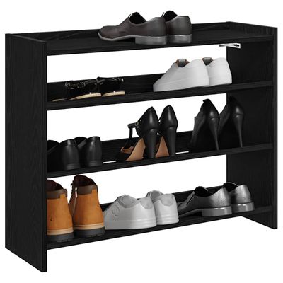 vidaXL Regál na topánky čierny 80x25x62 cm spracované drevo