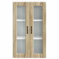 vidaXL Nástenný sklenený kabinet PORTO Sonoma dub 60 x 31 x 100 cm