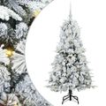 vidaXL Umelý Sklápací Vianočný Stromček Biela 150 cm PE a PVC