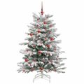 vidaXL Umelý Sklápací Vianočný Stromček Biela 150 cm PE a PVC