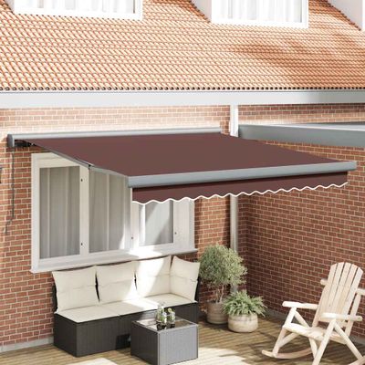 vidaXL Ručne zaťahovacia markíza hnedá 300x250 cm