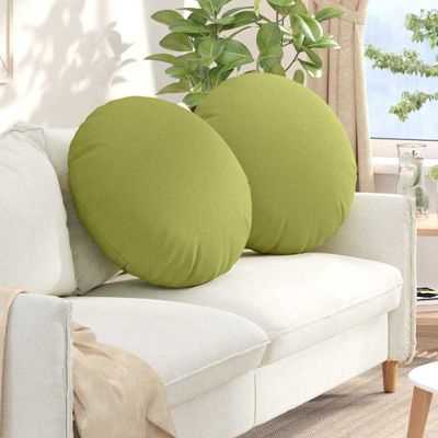 vidaXL Vankúše na sedenie 2 pcs Svetlo zelená Ø60 x 21 cm látka