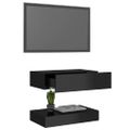 vidaXL TV skrinka s LED svetlami lesklá čierna 60x35 cm