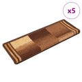 vidaXL Nášľapy na schody samolepiace 5 ks 65x21x4 cm hnedé