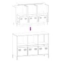 vidaXL Komoda biela 101,5x39x73,5 cm oceľ valcovaná za studena